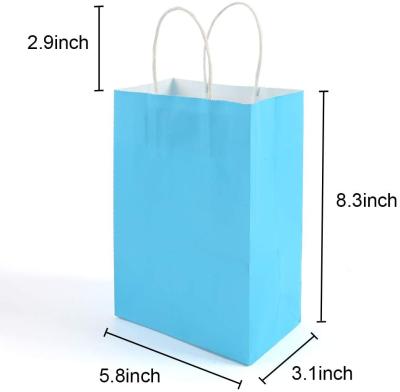 China LovesTown Recyclable Colorful Gift Bags, 18 PCS Colorful Paper Bags Rainbow Gift Bags Kraft Candy Bags with Handle for sale