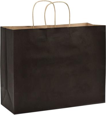 China Recyclable black paper bags with handles 16x6x12 inches 50 pcs. Paper Shopping Bags, Bulk Gift Bags, Kraft, Party, Favor, Candy, Plug-OR for sale