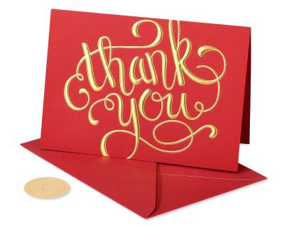 China China Papyrus Thank You Boxed Cards, Red & Gold (12-Count) for sale