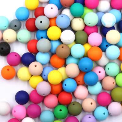 China Wholesale Eco Friend 20mm Silicone Teether Soothing Baby Teething Pain Beads Multi Colors 9mm -20mm Round Beads With Hole for sale