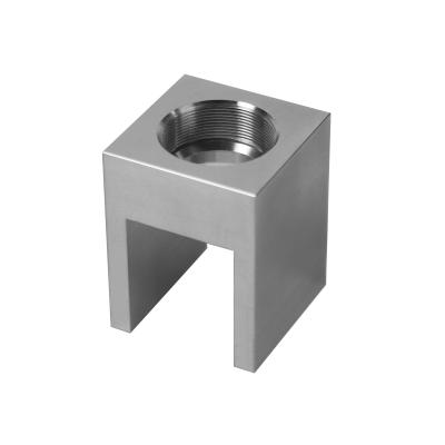 China CNC Manufacturer Stainless Steel Passivation Square Spacer Tubing Countersunk Hole Aluminum Milling Block for sale