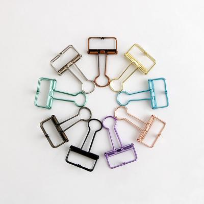 China Clamps for Office and School Supplies 32mm Metal Paper Binder Clips Foldover Clips Custom Colorful Office Stationery Fold Back Clip for sale