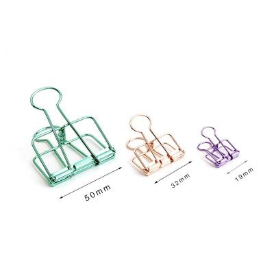 China Clamps for Office and School Supplies 50mm Custom All Sorts Of Metal Paper Binder Clips Foldover Clips Colorful Office Stationery Fold Back Clip for sale