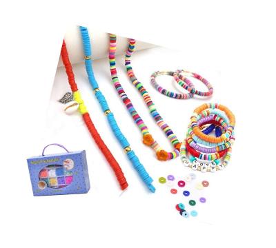 China Mini Chains and Charms DIY Charm Bracelet Making Kit Poiymer Clay Beads Kit For Girls Igz110403 for sale