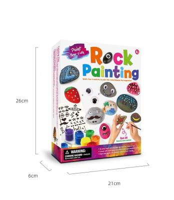 China Children's Puzzle Handmade Creative DIY Stone Painting Art Graffiti Painting Set Toys Igz110404 for sale