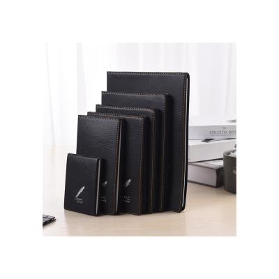 China Hardcover 48K Simple Leather Notebook Business Office Notepad Working Meeting Note Book for sale