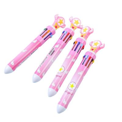 China Office & School Pen Small fresh creative lovely new style oil pen ten-color net red multi-functional multi-color one ball-point pen wholesale for sale