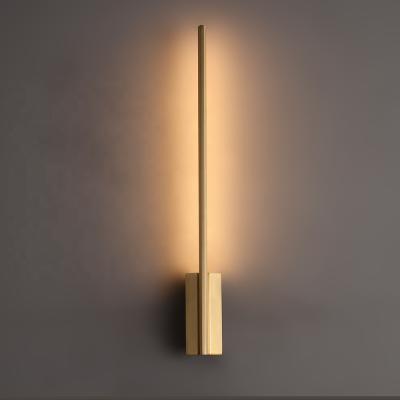 China Modern Luxury Wall Light Fixture Simple Gold Copper Led Indoor Wall Lamp For Bedroom for sale