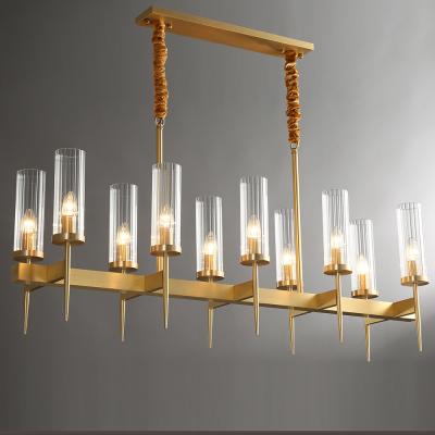 China Fancy Contemporary Modern Indoor Gold Bronze Copper Luxury Chandeliers Lighting Glass Pendant Lights for sale