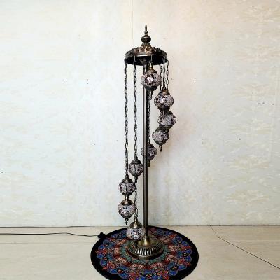 China Retro Traditional Turkish Classic Restaurant Cafe Hotel Bar Handmade Glass Floor Lamp for sale