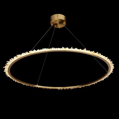 China Luxury Natural Crystal Chandelier LED Rock Chandelier Modern Indoor Decoration Pendant Light for sale