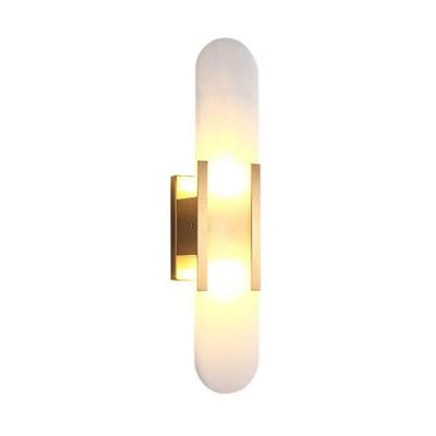 China European modern wall light living room background gold wall lamp indoor marble led wall lamp for sale