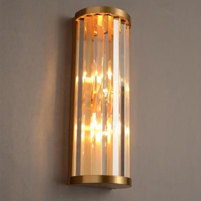 China Modern Decorative K9 Gold Hotel Bedroom Wall Lamp Luxury Corner Indoor Wall Sconces Modern Decorative Crystal Wall Lamp For Living Room for sale