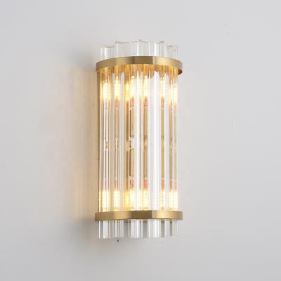 China E14 k9 luxury crystal stainless steel wall lamp home living room modern classic decorative indoor wall lamp lighting for sale