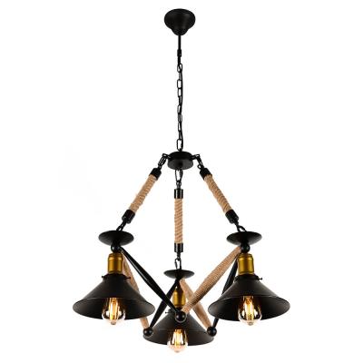 China Modern Decoration Wholesale Price Indoor Lighting Living Room Lighting Dining Iron Chandelier Vintage Industrial Hemp Rope Chandeliers for sale