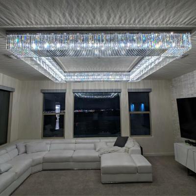 China High end new modern popular rectangle crystal ceiling light for home decoration for sale