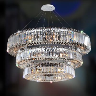 China Contemporary Crystal Banquet Chandelier Luxury Polished in Chrome Hotel Chandelier for sale