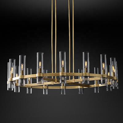 China Contemporary American Modern Luxury Villa Living Room LED K9 Crystal Pendant Lighting Antique Brass Chandelier for sale