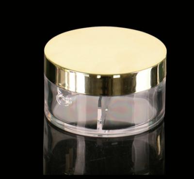 China Round Shape Cosmetic Empty Clear Plastic Custom Cosmetic Packaging Loose Powder Jar Case for sale