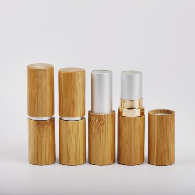 China Custom Bamboo Cosmetic Packaging Recyclable 5g Natural Mini Empty Bamboo Lipstick Tube for sale