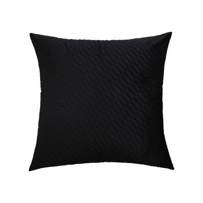 China Non-Toxic High Quality Luxury Rhombus Embossing Black Polyester Pillow Case Cushion Covers For Sofa Home Decoration for sale