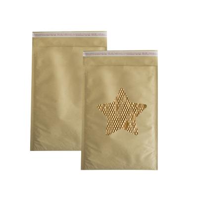 China Low Moqs Eco-Friendly Available Tamper Resistant Biodegradable Mailer Kraft Wrap Bubble Mailer Honeycomb Padded for sale