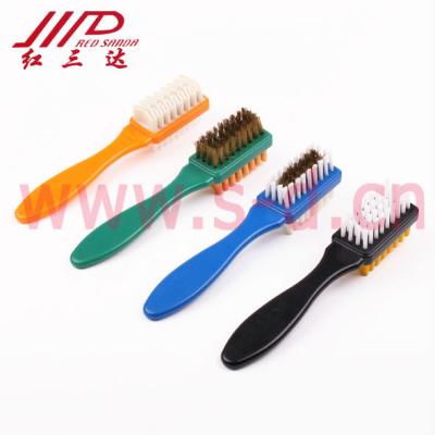 China Clean Suede Shoe Double Brush Suede Shoe Plastic Side Brush With Brass (1209-PT) for sale