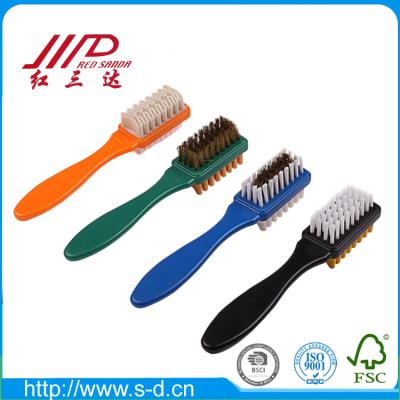 China Easy Clean Customizable Double Sided Suede Shoe Brush With Rubber And Brass Nubuck Care Cleaner Wholesale for sale