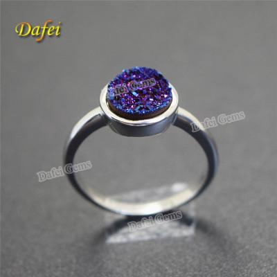 China Popular Fashion Jewelry Amethyst Agate Druzy Ring for sale