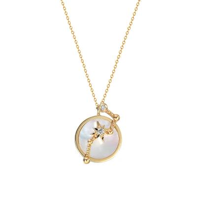 China CLASSIC Pearlescent Dipper 925 Silver Coin Necklace for sale