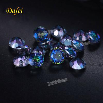 China Jewelry Round Brilliant Cut Natural Blue Mystic Quartz For Jewelry for sale