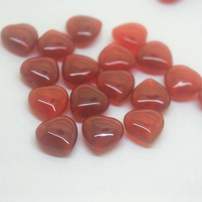 China None Wholesale Natural Red Agate Heart Cabochon For Earring for sale