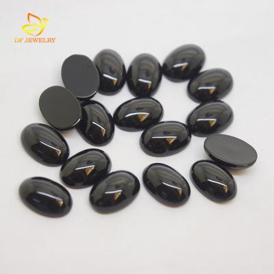 China None Factory Price Oval Cabochon Natural Black Onyx For Ring for sale