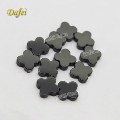 China No Four Leaf Clover Natural Black Agate For Jewelry for sale