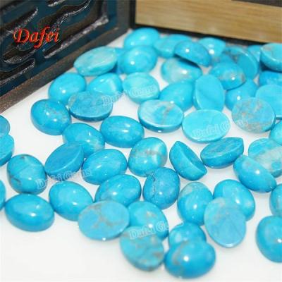 China Semi Precious Stone Oval Cabochon Natural Blue Turquoise Jewelry Stone for sale