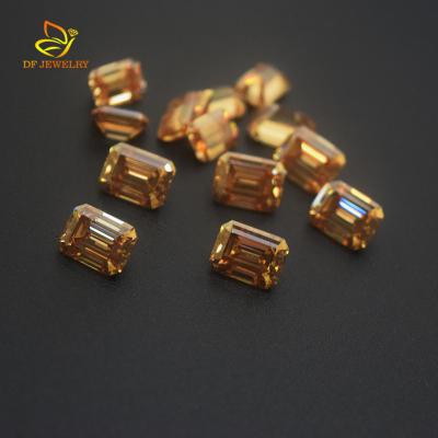 China No Good Fire Emerald Cut Yellow Synthetic Diamond Moissanite for sale