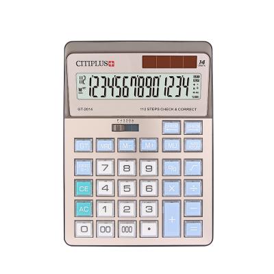 China Large Calculator CITIPLUS GT-2014 Size Model 14 Digits General Purpose Calculator With Big Plastic Keys And Display Calculator for sale