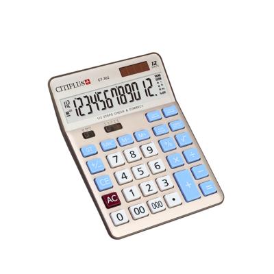 China New Arrival 12 Digits Large Desktop Calculator LCD Screen Desktop Solar Calculator with 000 Key for sale