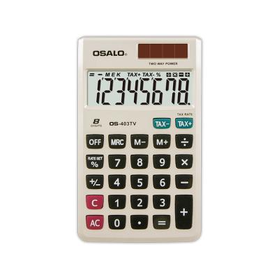 China Calculator With Custom CE Pocket Calculator 8 Digits Logo Electronic Tax Calculator With Leather Case for sale