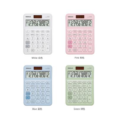 China OSALO OS-12C 12 Digits Desktop Calculator Dual Power Desktop Calculator Accept OEM for sale