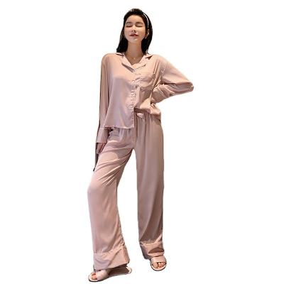 China Korea Fashion Women Designer Pijamas Lounge Wear Breathable Faux Silk Satin Sleepwear 3 Piece Pajamas Set For Girls for sale