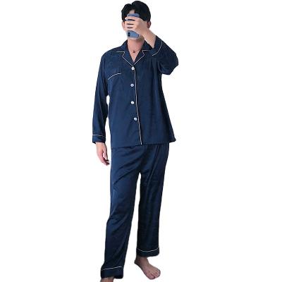 China 2 Pieces High Quality Soft Long Sleeve Pants Breathable Polyester Top Man Set Sleepwear Pajamas For Men for sale