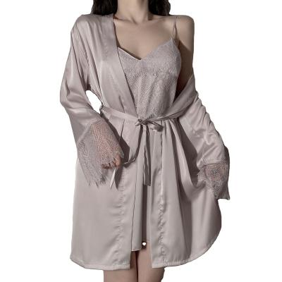 China Wholesale Gift Breathable Sexy Lace Nightgown Bathrobe Robe Long Robe Sets Nightgown Women's Pajamas Summer Set for sale