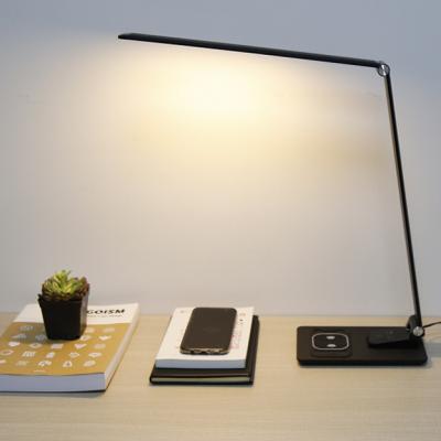 China Auto Timer 6 Adjustable Brightness Wireless QI Charger Table LED Wireless Fill Lamp for sale