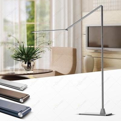 China Touch Controlled Desk LED Standing Floor Lamps 5 Brightness Arrangement Design Arm Manufacturer 3 Color Modes Floor Lights for sale