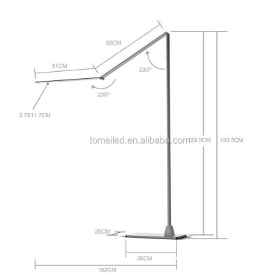 China Modern high level luxury metal 5 lever dimming led floor lamp 15w MA89 foldable moving moving floor led light with wholesale price for sale