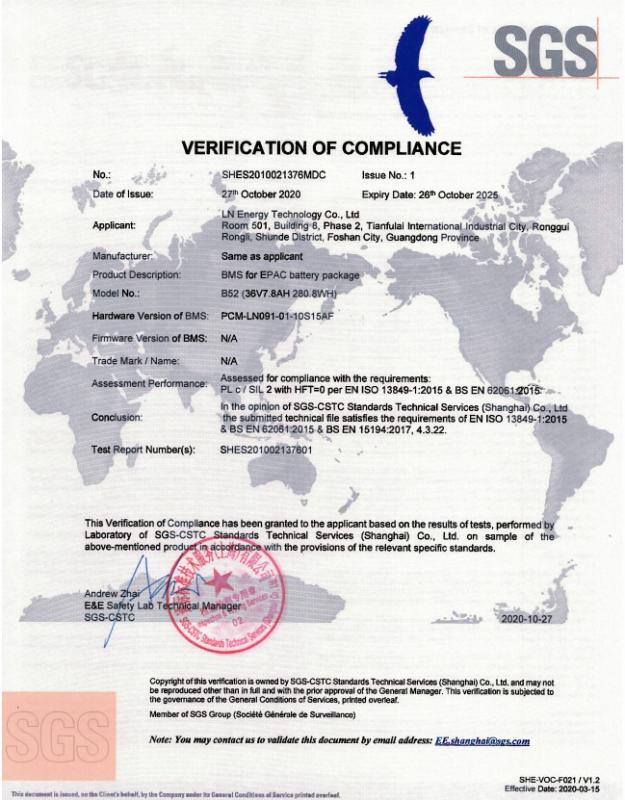 EN ISO 13849 - Ln Energy Technology Co,. Ltd