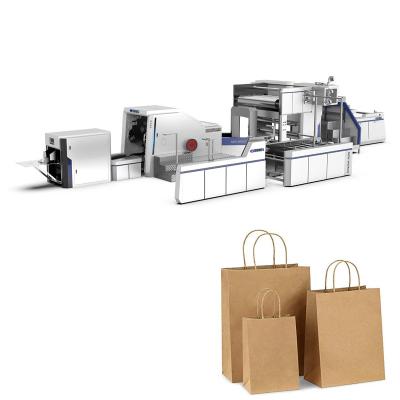 China Garment Shops Brand New Design Automatic Square Bottom Shopping Bag From Ounuo With Handle Paper Bag Sticking Machine for sale