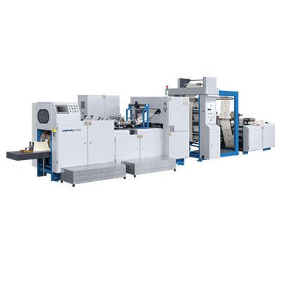 China Garment Shops Automatic Paper Bag Making Machine With Flat Bottom Paper Bag Machine Kraft Paper V Shape Paper Bag Machine for sale