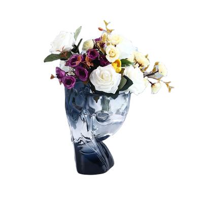 China Distributor Minimalist Wholesale A Living Room Balcony Delicate Crystal Transparent Face Decorate Crystal Vase for sale